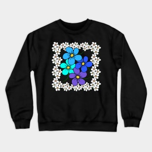 flower pattern daisy bloom blooming daisies blossoms Crewneck Sweatshirt